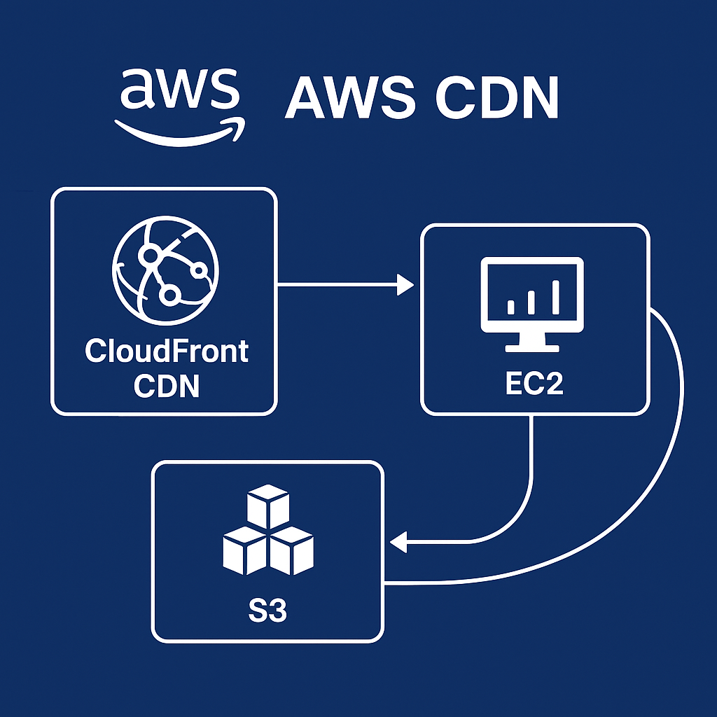 AWS CDN 与 EC2、S3 的全球加速和部署架构示意图