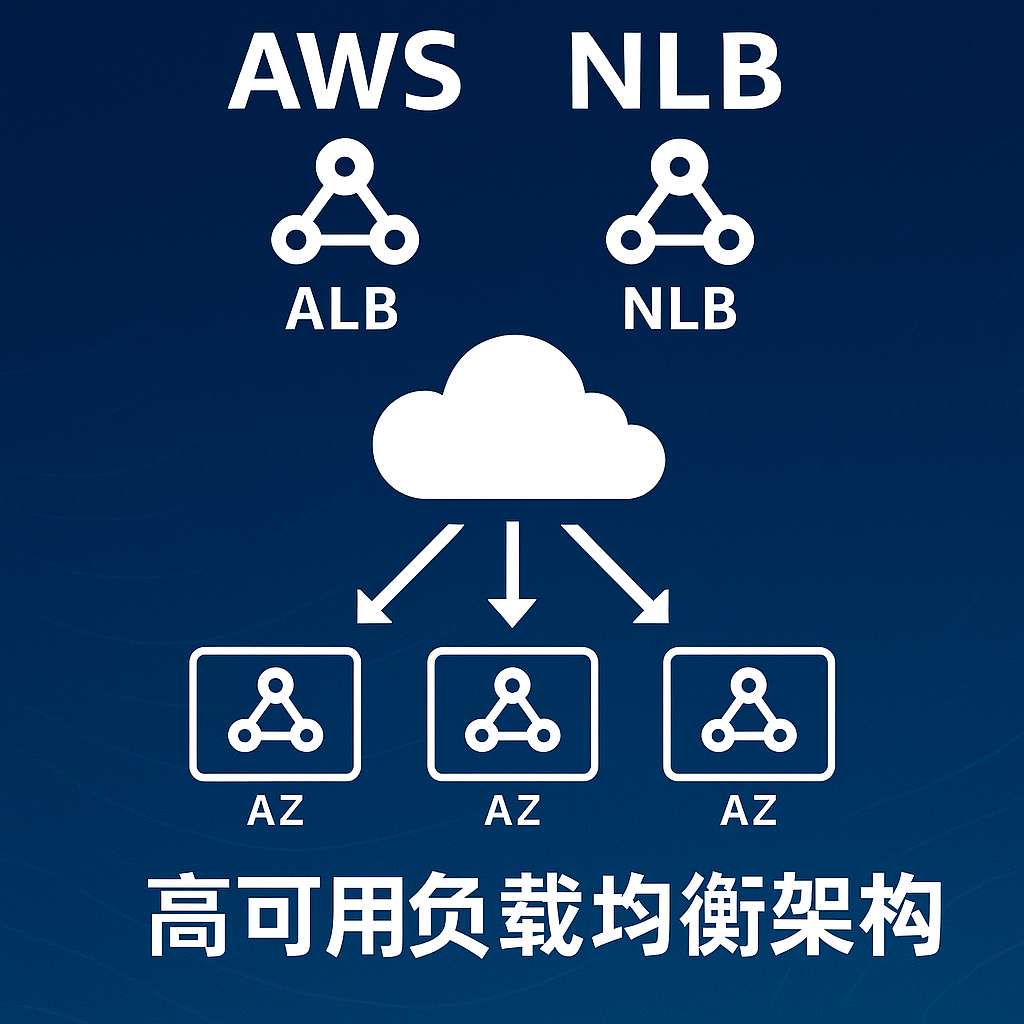 AWS ALB NLB 高可用负载均衡架构示意图