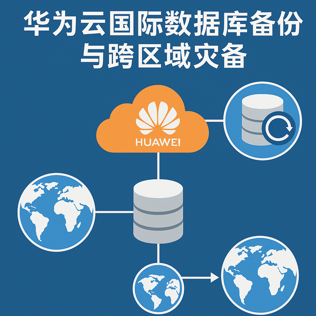 华为云国际数据库备份架构、跨区域灾备示意图、Huawei Cloud 跨区域数据库安全架构封面图