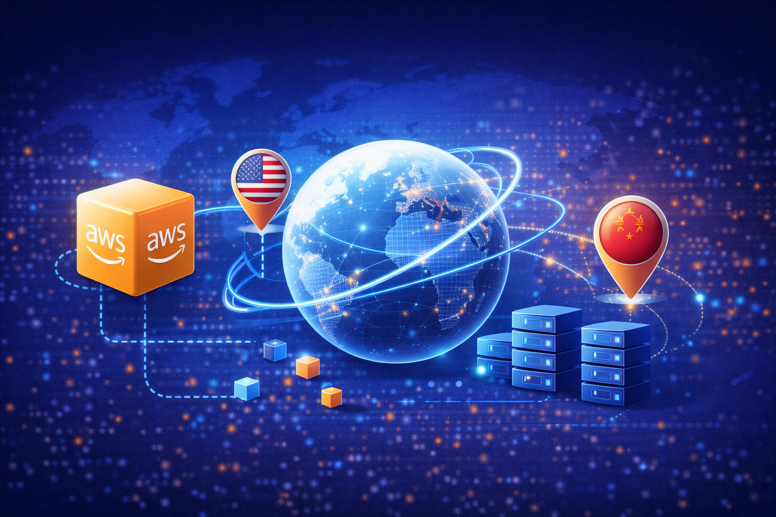 AWS Global Accelerator 跨境加速封面图,展示通过 AWS 全球骨干网络提升跨区域访问速度与网络稳定性的企业级应用场景