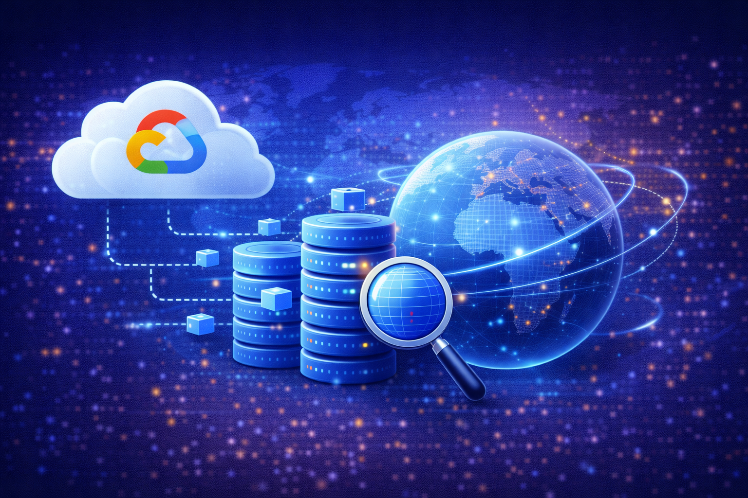 GCP Bigtable 海量数据存储与查询封面图,展示 Google Cloud Bigtable 在大规模分布式数据存储、高并发写入与低延迟查询场景中的典型应用